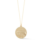 Dolphin Gold Plated Charm Chain Necklace with Diamonds