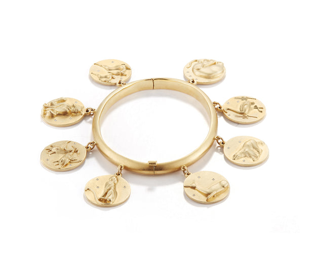 Star Animals Solid 10K Gold Charm Bracelet with Diamonds
