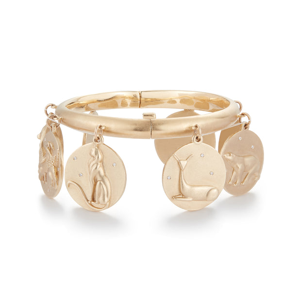 Bracelet à breloques Star Animals en or massif 14 carats avec diamants