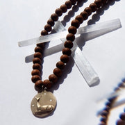Doe Wood Bead Charm Necklace