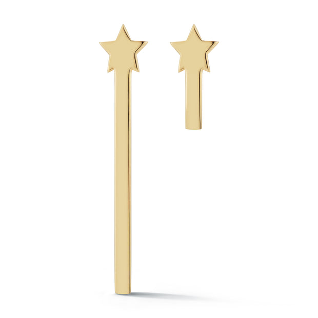 Boucles d'oreilles avec logo en or massif 14K Rising Star