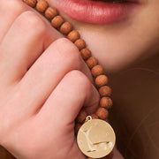 Doe Wood Bead Charm Necklace