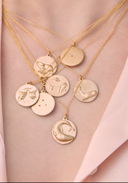 Gold Plate Doe Charm Chain Necklace