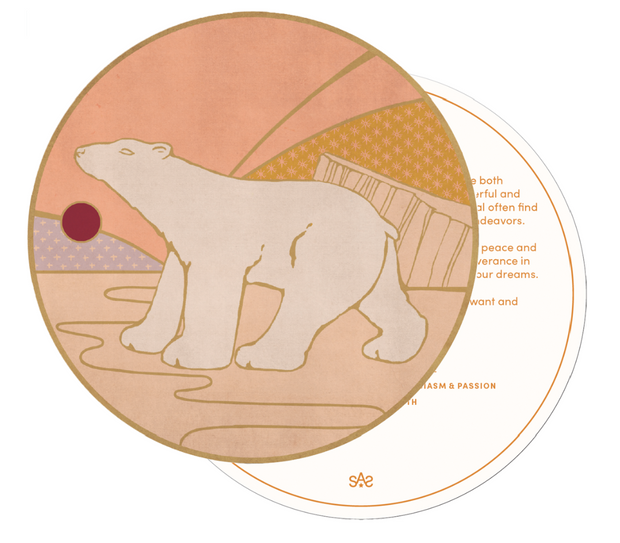 Polar Bear Wood Bead Charm Bracelet