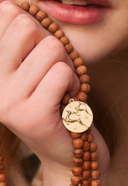 Gazelle Wood Bead Charm Necklace